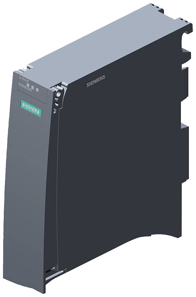 Un modulo Siemens nero, rettangolare, con diversi connettori e un'etichetta piccola sul lato frontale.