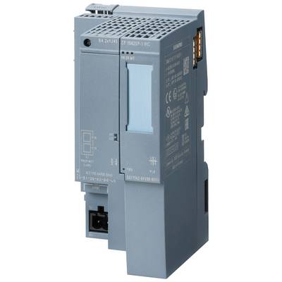 Dispositivo elettrico grigio di Siemens con diversi connettori e iscrizioni, che funge da controllore di automazione.