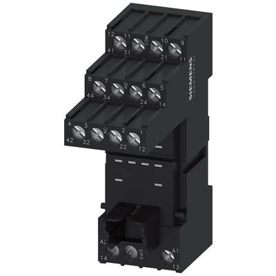 Un componente elettronico nero con morsetti a vite visibili e etichette numerate da 1 a 13. Sul lato sinistro è presente il logo Siemens.
