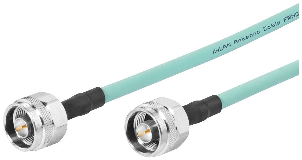 Due cavi per antenna WLAN verdi con connettori argentati alle estremità su sfondo bianco.