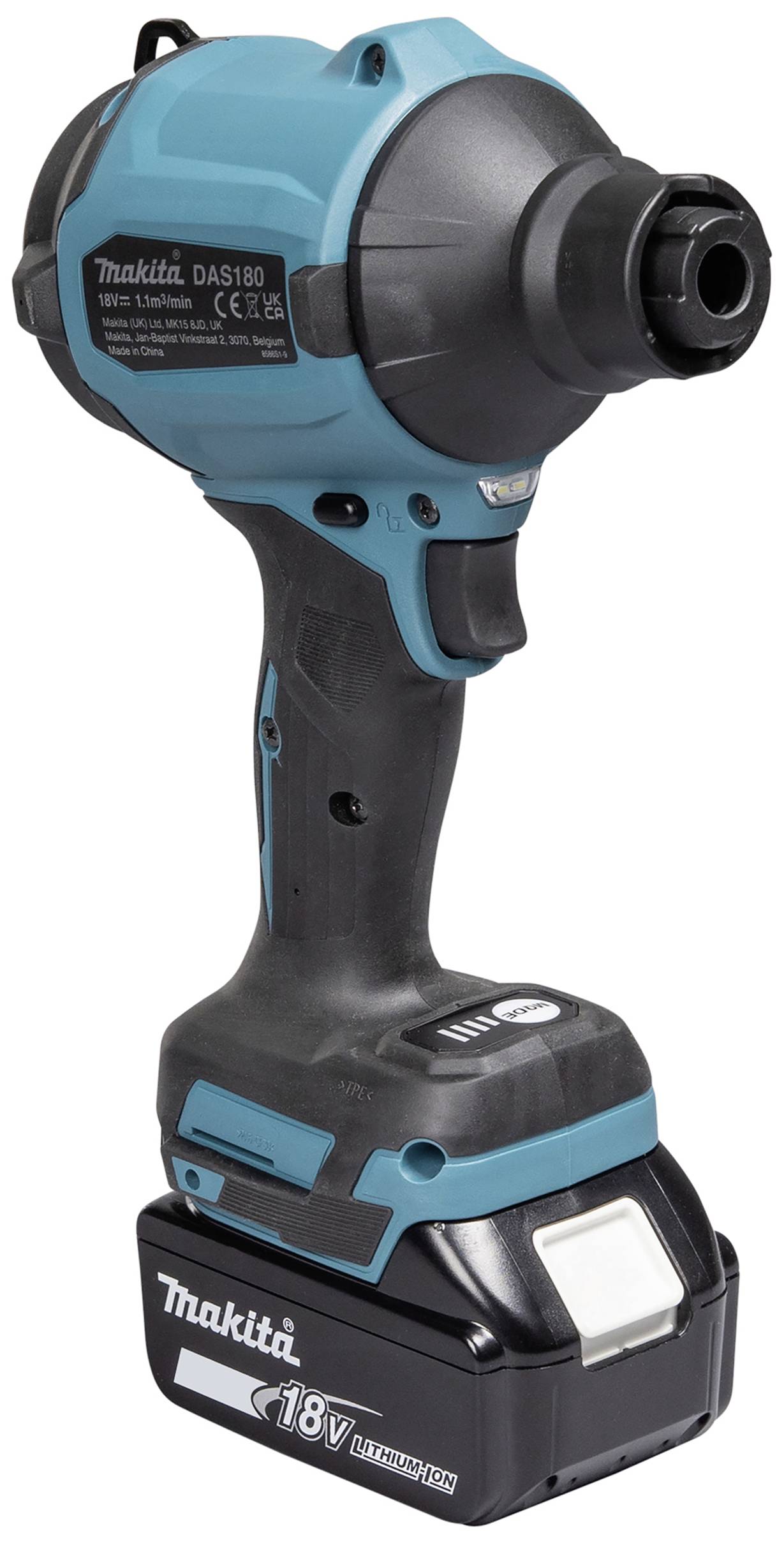 Un avvitatore a impulsi senza fili blu e nero con batteria al litio da 18V, adatto per lavori di costruzione e fai-da-te.