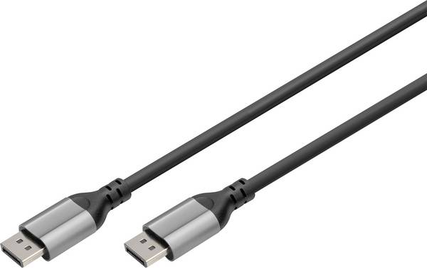 Digitus DB-340105-010-S DisplayPort Adattatore [1x Spina DisplayPort - 1x Spina DisplayPort] Nero Schermato, tondo 1 m