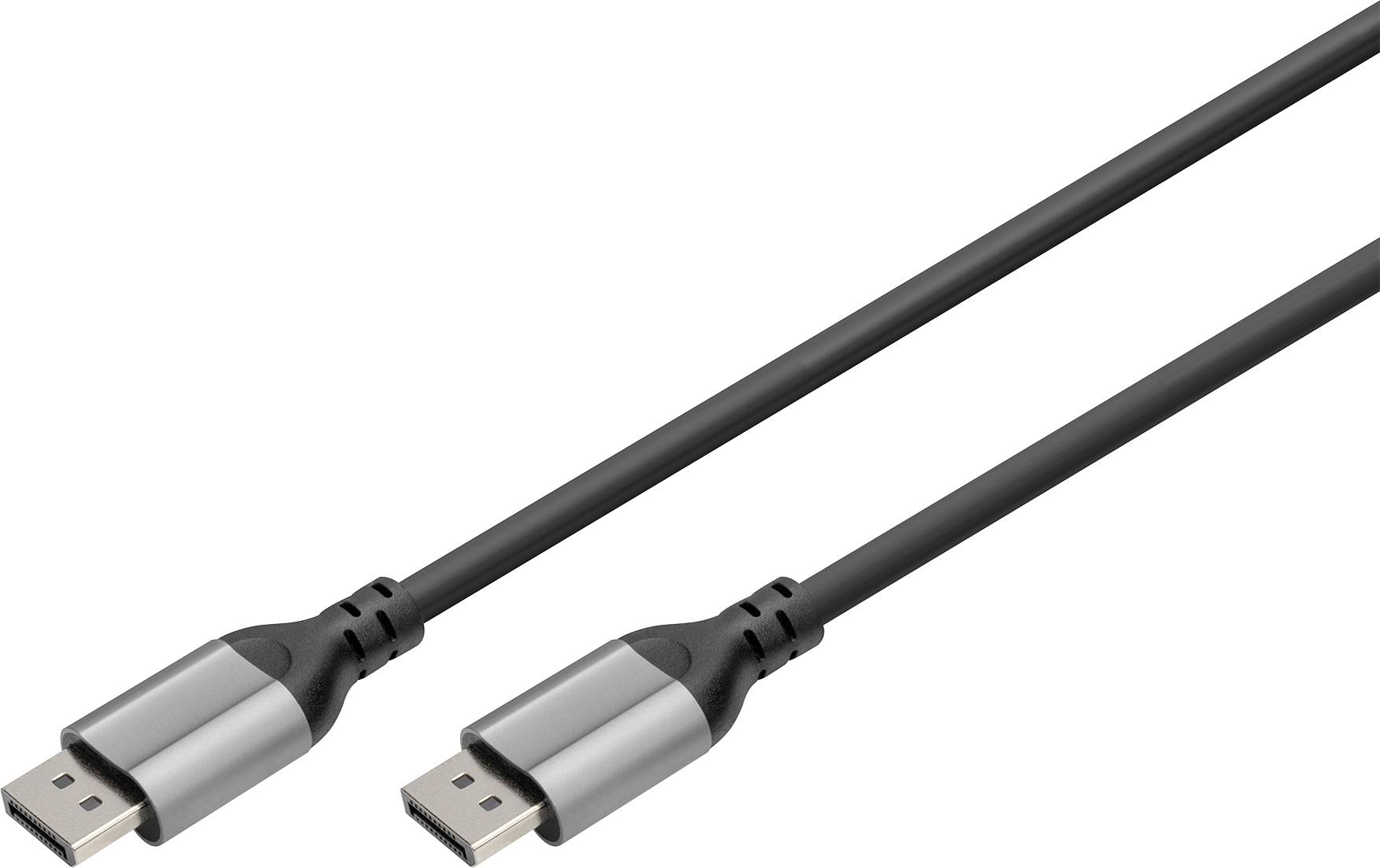 Due cavi HDMI neri con connettori argentati su sfondo bianco.