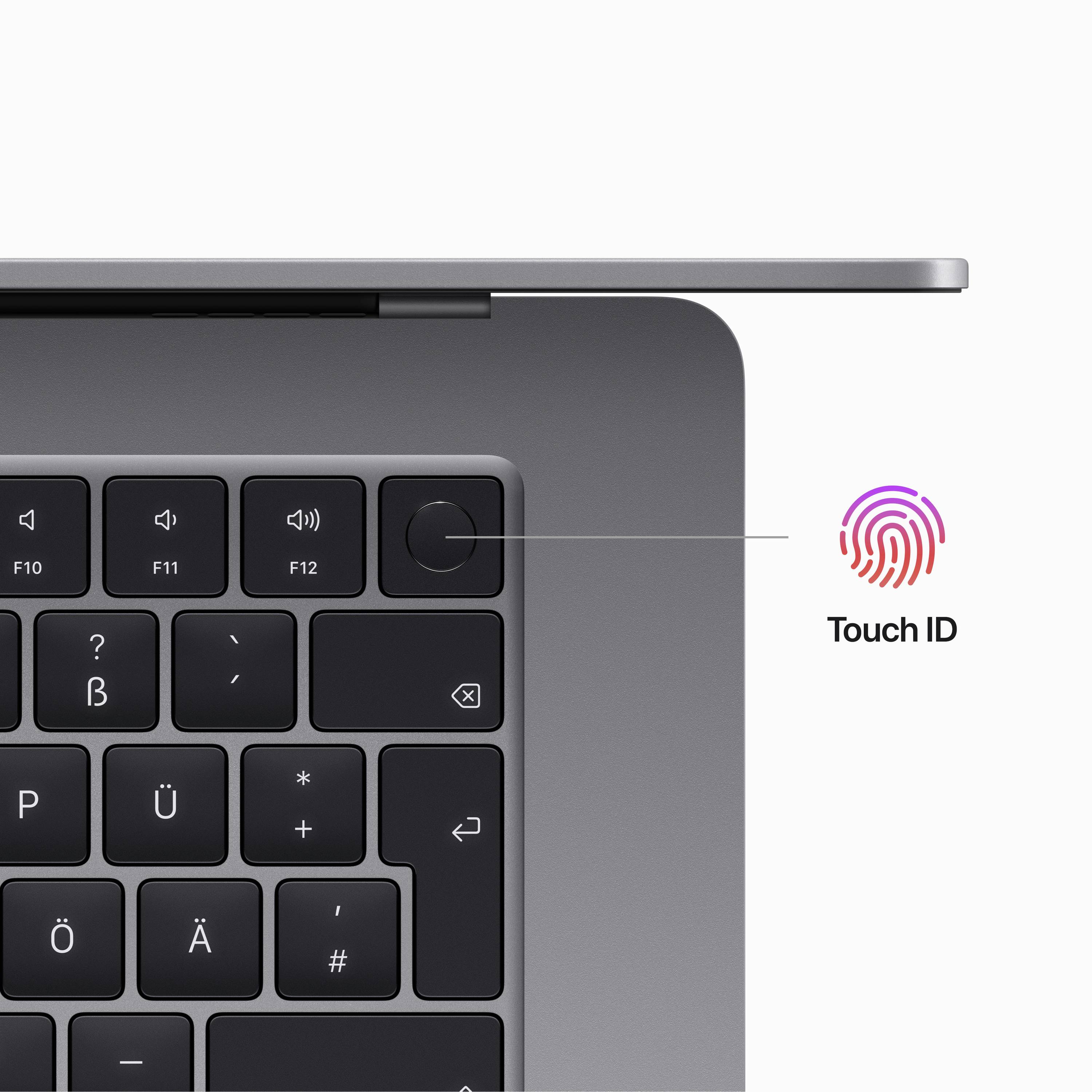 Apple MacBook Air 15 (M2, 2023) 38.9 cm (15.3 pollici) 8 GB RAM 512 GB SSD 8‑Core CPU 10-Core GPU Grigio Siderale MQKQ3D-9