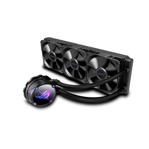 Dissipatore triplo per PC con ventola illuminata e tubi, garantisce un raffreddamento efficace per postazioni gaming.