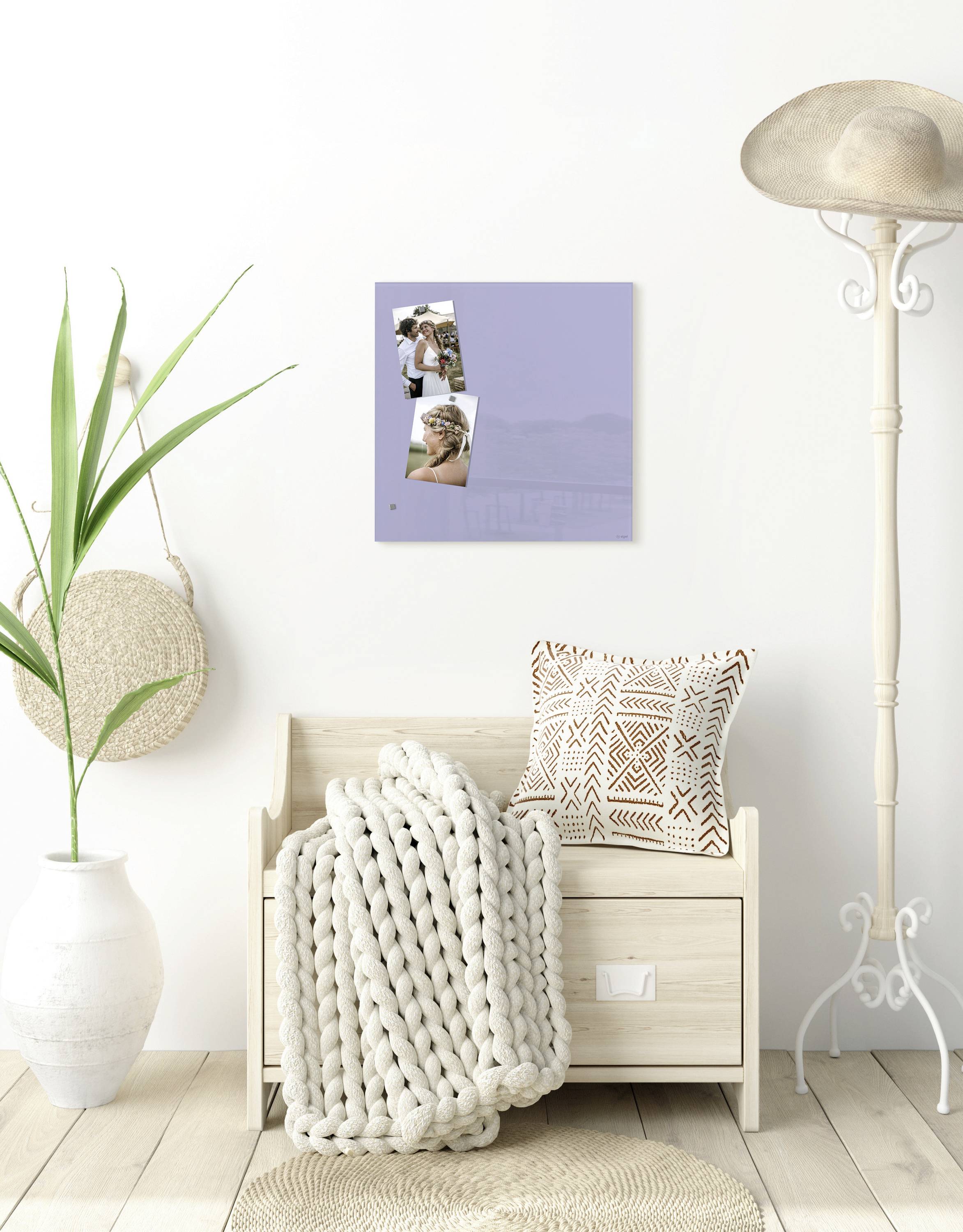 Lavagna magnetica in vetro Sigel Artverum (L x A) 48 cm x 48 cm Lavanda GL119-4