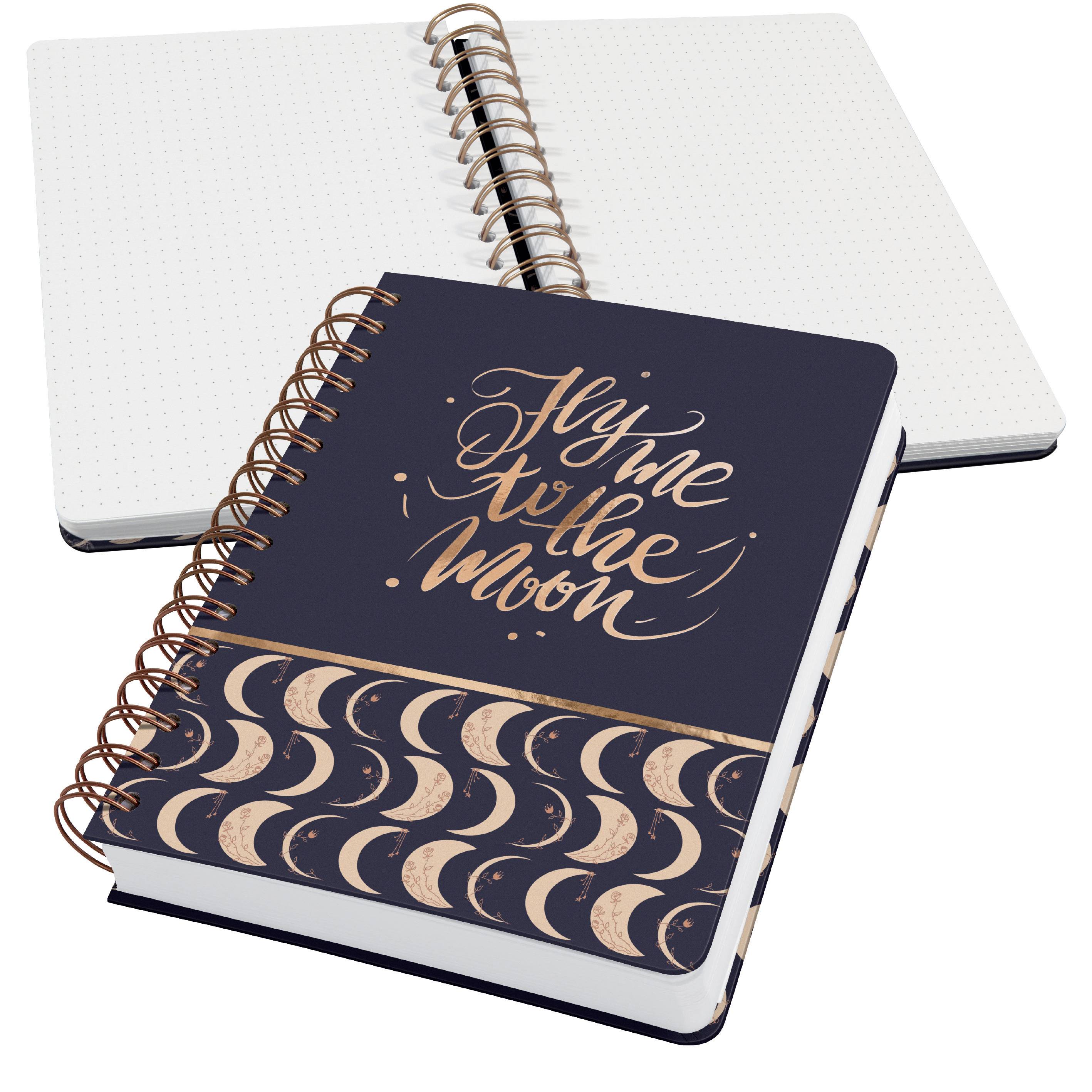 Sigel Jolie Moonlight Melody JN625 blocco note a spirale con griglia di puntini Nero, Beige, Albicocca 120 DIN A5-8