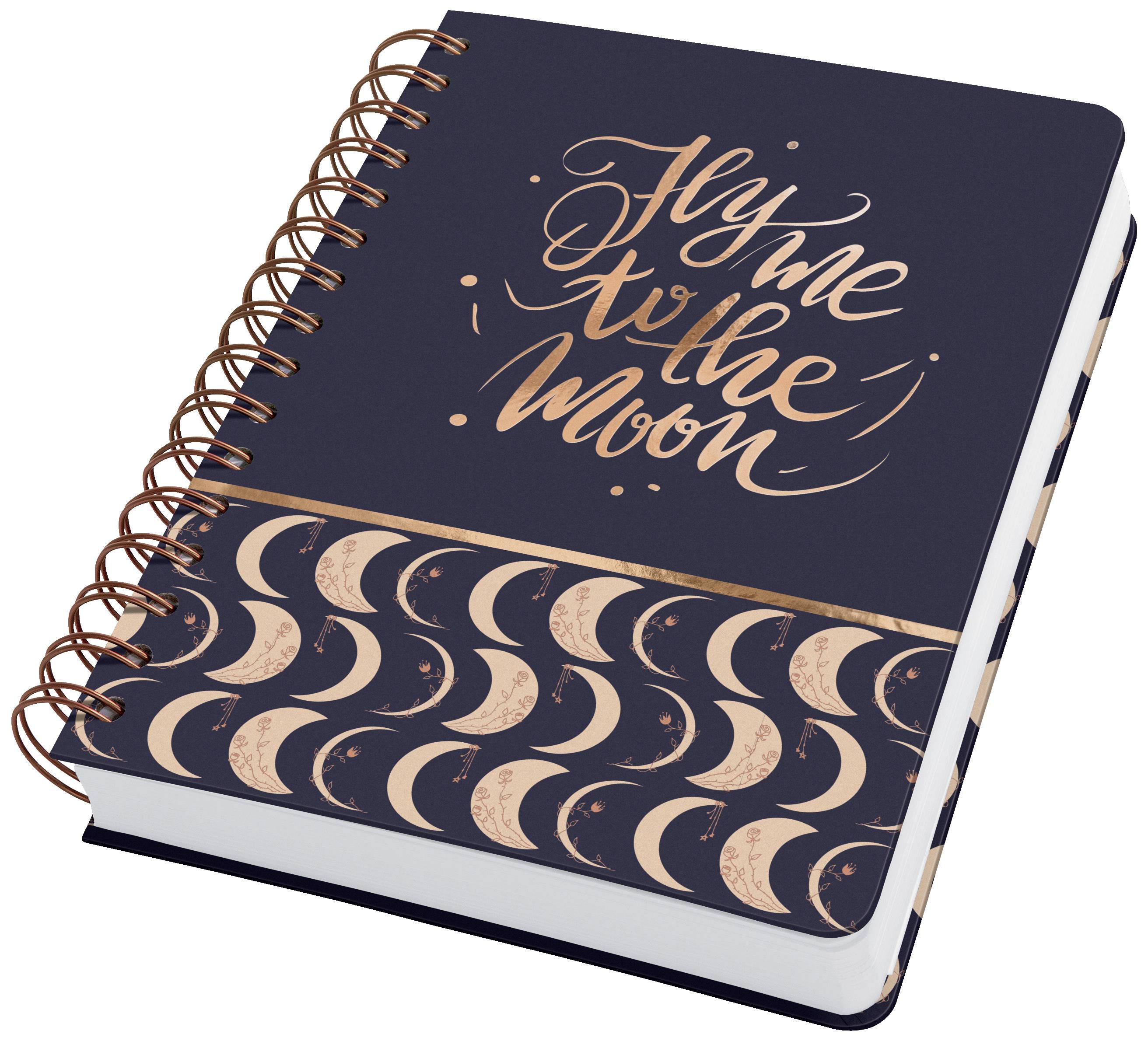 Sigel Jolie Moonlight Melody JN625 blocco note a spirale con griglia di puntini Nero, Beige, Albicocca 120 DIN A5-0