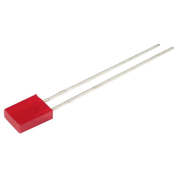 Kingbright Diodo LED Rosso Rettangolare 2 x 5 mm 2 mcd 110 ° 25 mA 2 V