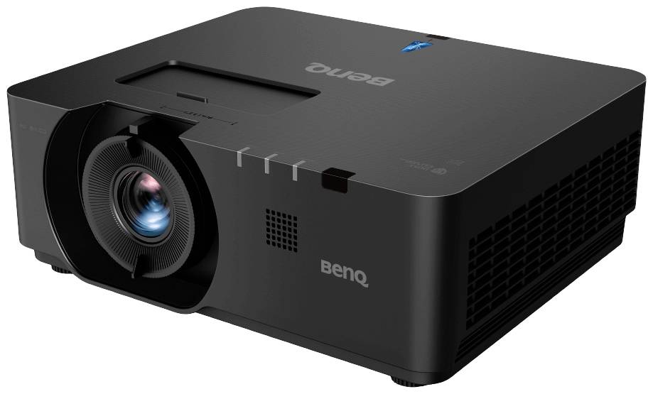 'Proiettore nero BenQ con obiettivo luminoso, adatto per presentazioni o home cinema.'