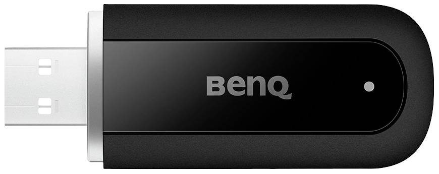 Chiavetta USB con custodia nera e scritta 'BenQ' al centro.