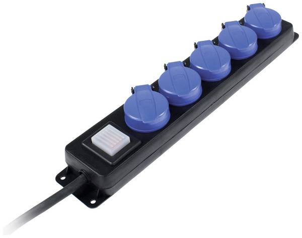 AS Schwabe 38631 Multipresa con interruttore Nero Schuko 1 pz.