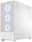 Case PC bianco con parte anteriore trasparente, mostra tre ventole illuminate. Design minimale, adatto per il gaming.