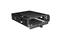 Telaio metallico per montaggio hard disk, nero, rettangolare, con guide di fissaggio laterali e vite di chiusura su un lato.
