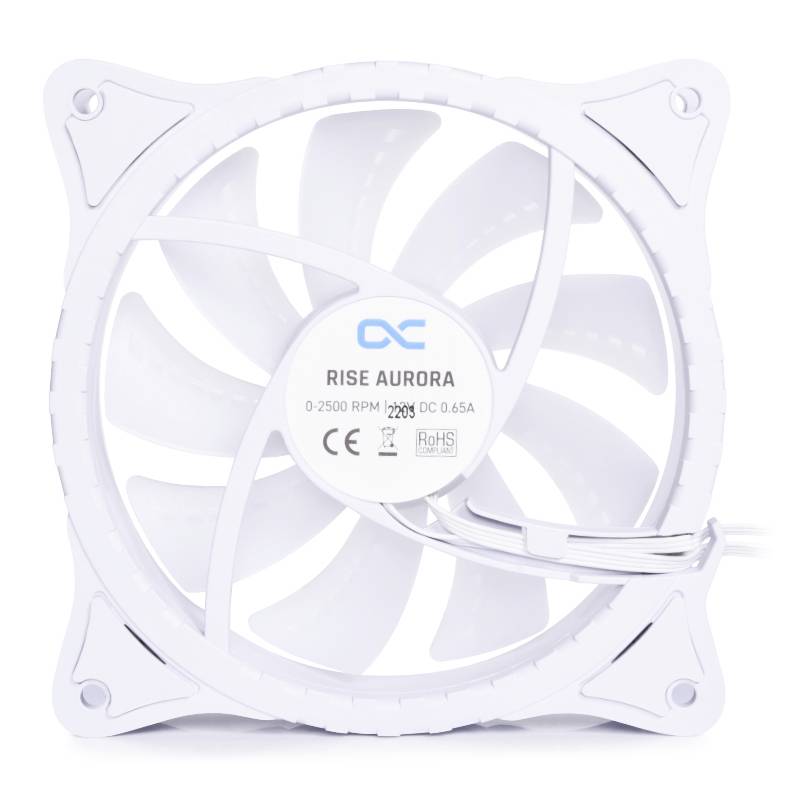 Alphacool Rise Aurora Case per computer Ventilatore 12 cm Bianco 1 pz-2