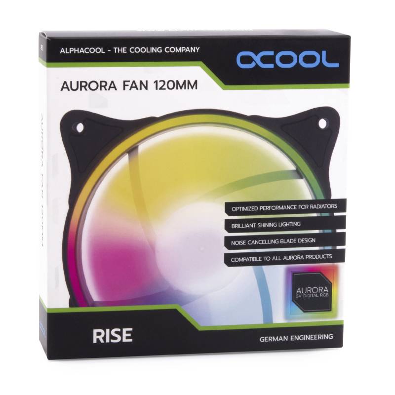 Alphacool Rise Aurora Case per computer Ventilatore 12 cm Bianco 1 pz-6