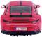 Macchina sportiva rossa vista da dietro, con striscia nera e spoiler. Targa 'S GT 3992'.