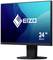 Un monitor EIZO da 24 pollici (60,5 cm), con uno sfondo blu ondulato e il logo EIZO al centro.