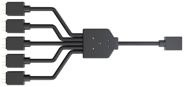 CM cavo splitter da 1 a 5 Addressable RGB- lunghezza 580 mm- per collegamento 3pin con 5 ventole ARGB