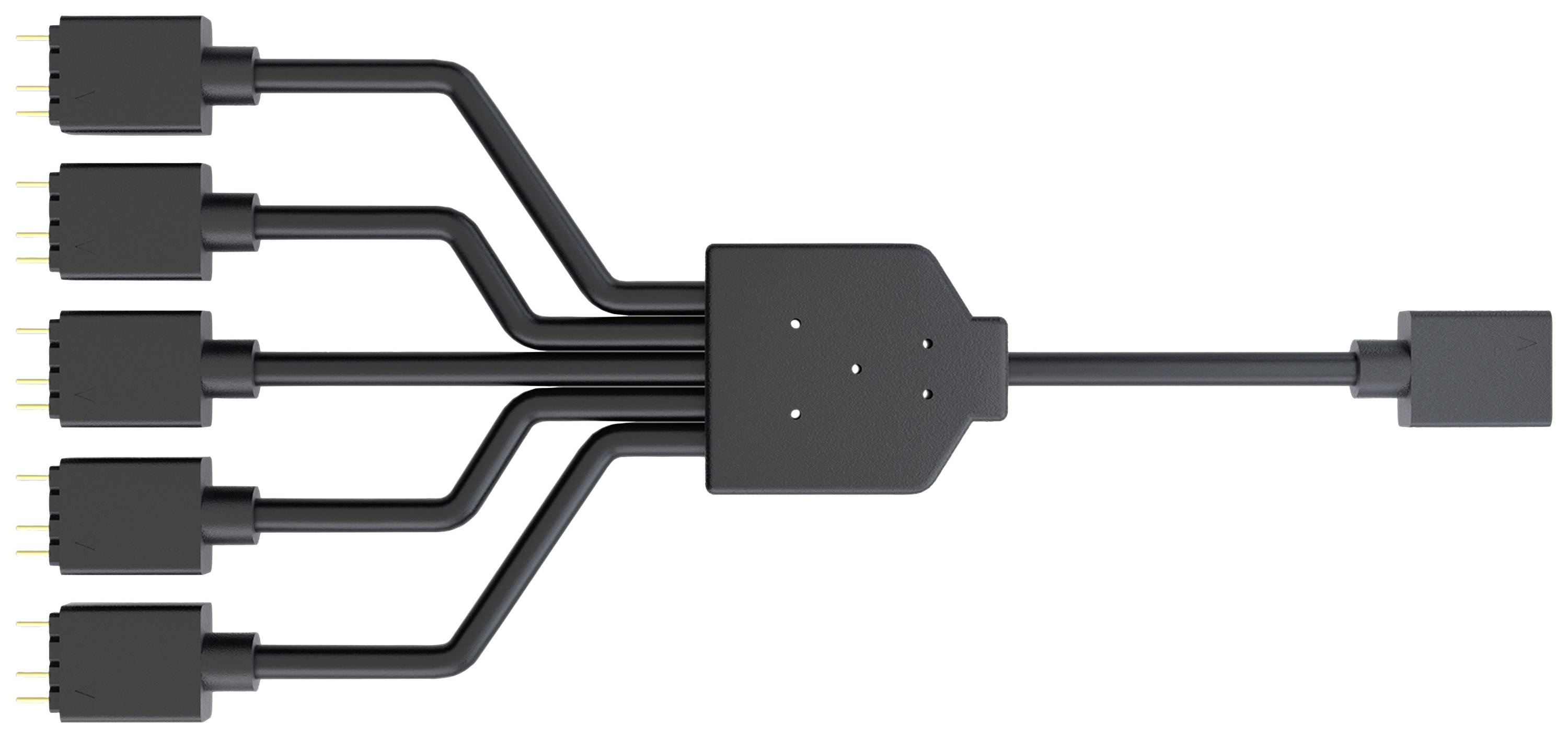 CM cavo splitter da 1 a 5 Addressable RGB- lunghezza 580 mm- per collegamento 3pin con 5 ventole ARGB-1
