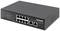 Un switch Ethernet Gigabit a 8 porte nero di Intellinet, con otto porte Ethernet frontali e due porte Uplink speciali.