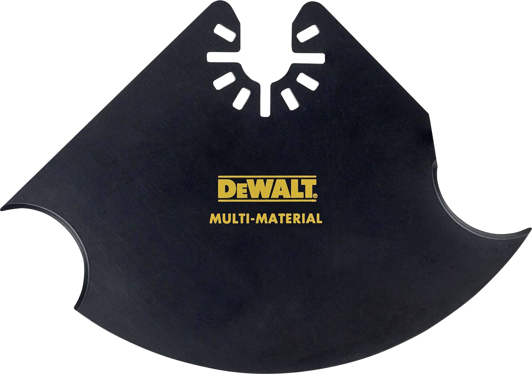 Disco lama da taglio nero-gialla di 'DeWalt', contrassegnata con 'Multi-Materiale'.