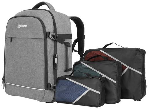 Manhattan Zaino per Notebook Notebook-Rucksack mit Gerätefächern für Laptops bis zu 17,3",Tablets bis zu 11" Adatto per massimo: 43,9 cm (17,3")  Grigio