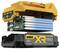 Nell'immagine è raffigurata una batteria impilata DeWalt XR PowerStack 18V agli ioni di litio, con la sua struttura cellulare e involucro dispiegati.