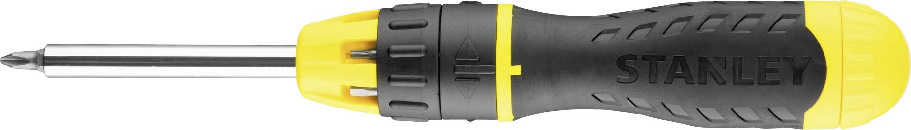 Un cacciavite giallo e nero con impugnatura ergonomica e testa a croce.