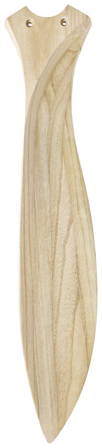 Cucchiaio di legno dal design sinuoso e con venature naturali.