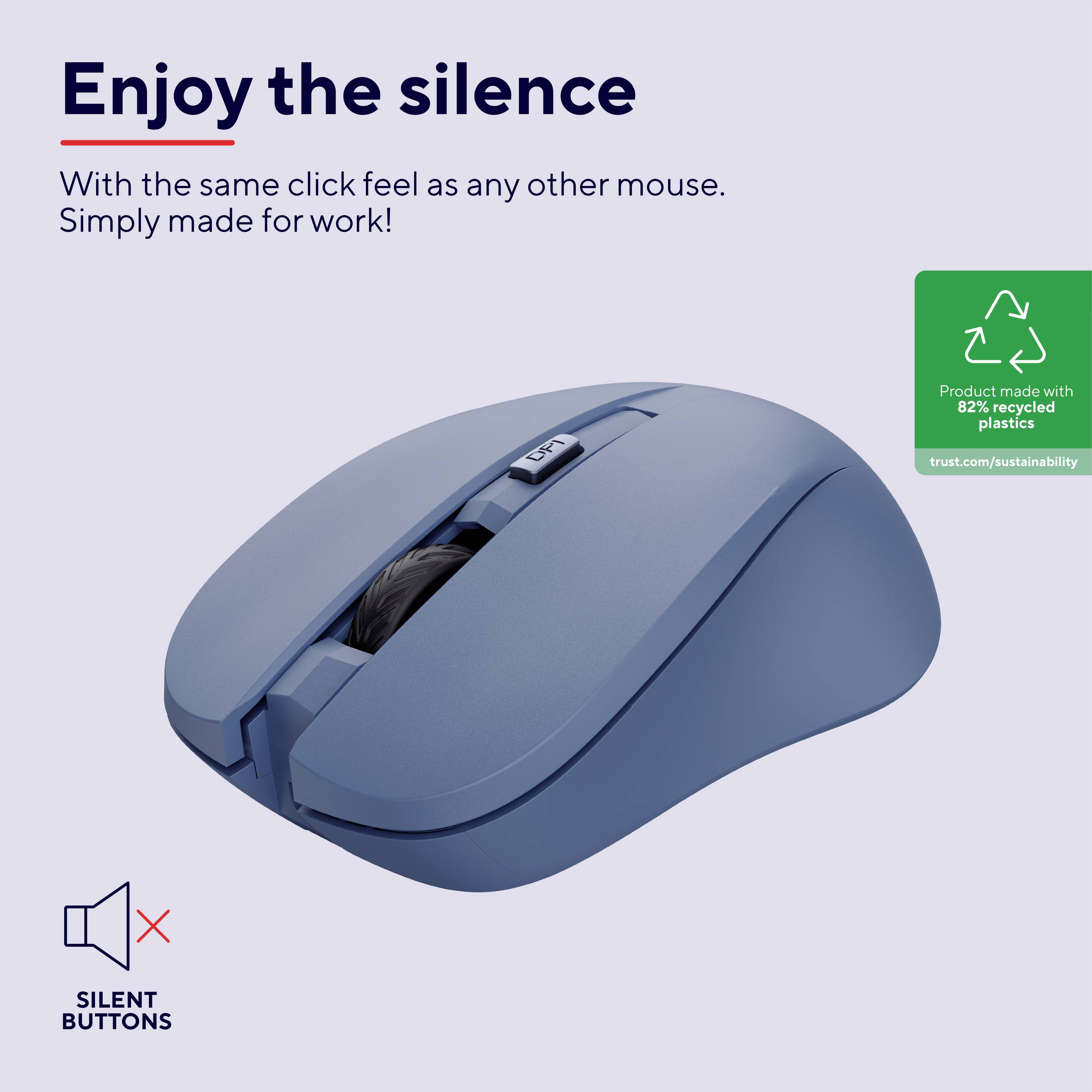 Trust MYDO SILENT Mouse Senza fili (radio) Ottico Blu 4 Tasti 1800 dpi-6