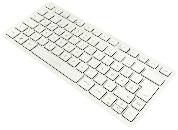 CHERRY KW 7100 MINI BT Bluetooth® Tastiera Tedesco, QWERTZ Bianco Pulsanti silenziosi, funzione multipair