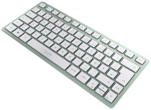 CHERRY KW 7100 MINI BT Bluetooth® Tastiera Tedesco, QWERTZ Verde Pulsanti silenziosi, funzione multipair