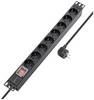 Sygonix SY-5799002 Multipresa per rack 19" 8 scomparti Nero Schuko 1 pz.