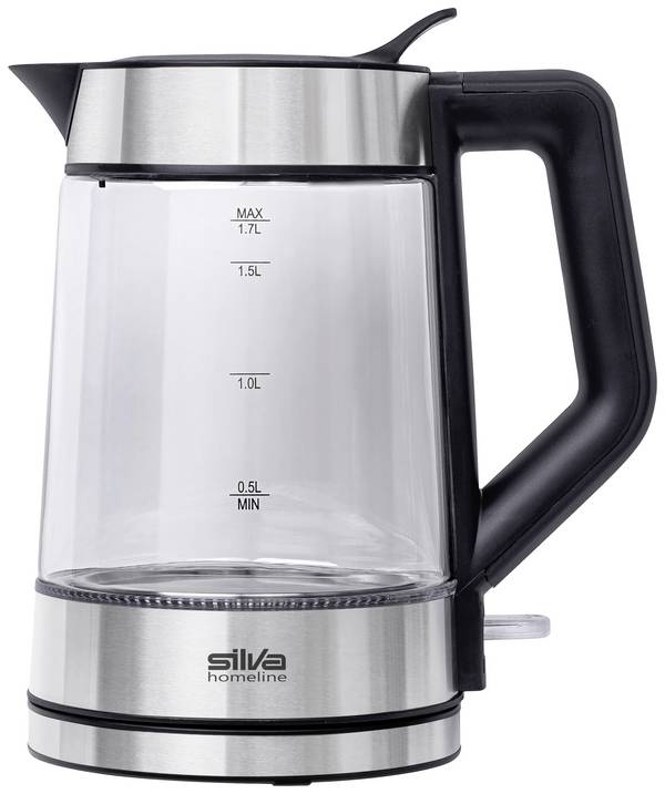 Silva Homeline KL-G 2007 Bollitore Spia luminosa, senza filo Argento, Nero Capacità effettiva: 1.7 l