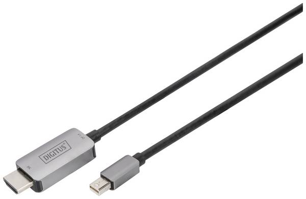 Digitus HDMI Cavo Spina DisplayPort 1.0 m Nero DB-340109-010-S Flessibile, Schermato Cavo USB