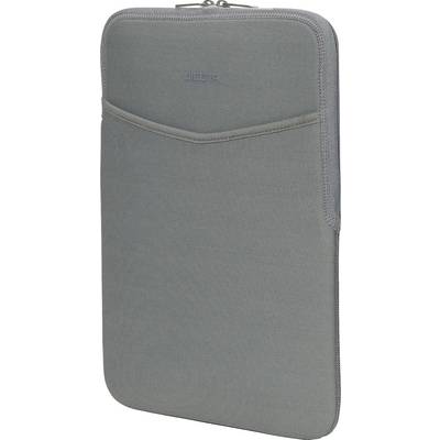 Borsa per laptop grigia con fodera, chiusura a zip, ideale per proteggere e trasportare notebook.