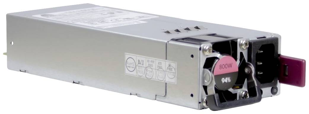 Un dispositivo elettrico argentato con ventilatore, targa identificativa e impugnatura rossa. Presenta un adesivo rotondo con la scritta '800W'.