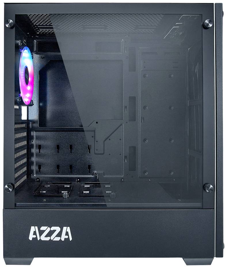 Custodia Azza Apollo 430 Midi Tower Nero, Trasparente-4