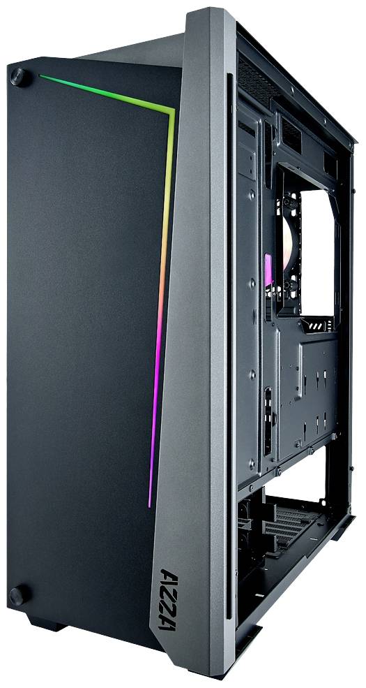 Custodia Azza Apollo 430 Midi Tower Nero, Trasparente-5