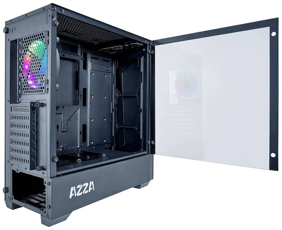 Custodia Azza Apollo 430 Midi Tower Nero, Trasparente-6