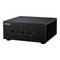 Un mini PC compatto nero con più porte sul lato frontale, tra cui una porta USB-C e due porte USB-A.