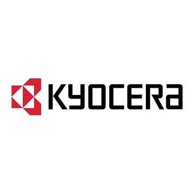 Logo di Kyocera, un'azienda giapponese che produce dispositivi elettronici. Contiene un simbolo rosso a sinistra del nome dell'azienda.