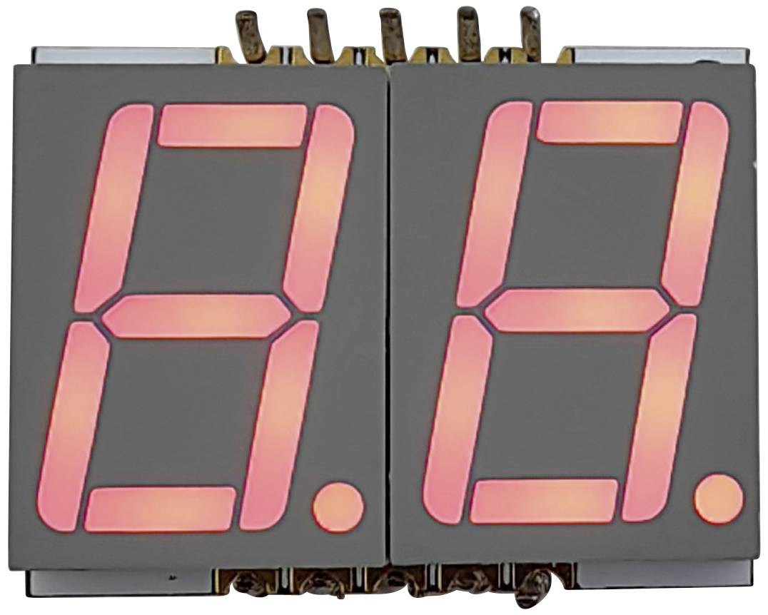 '88': Un display digitale con due display a sette segmenti rossi che rappresentano le cifre otto e punto.