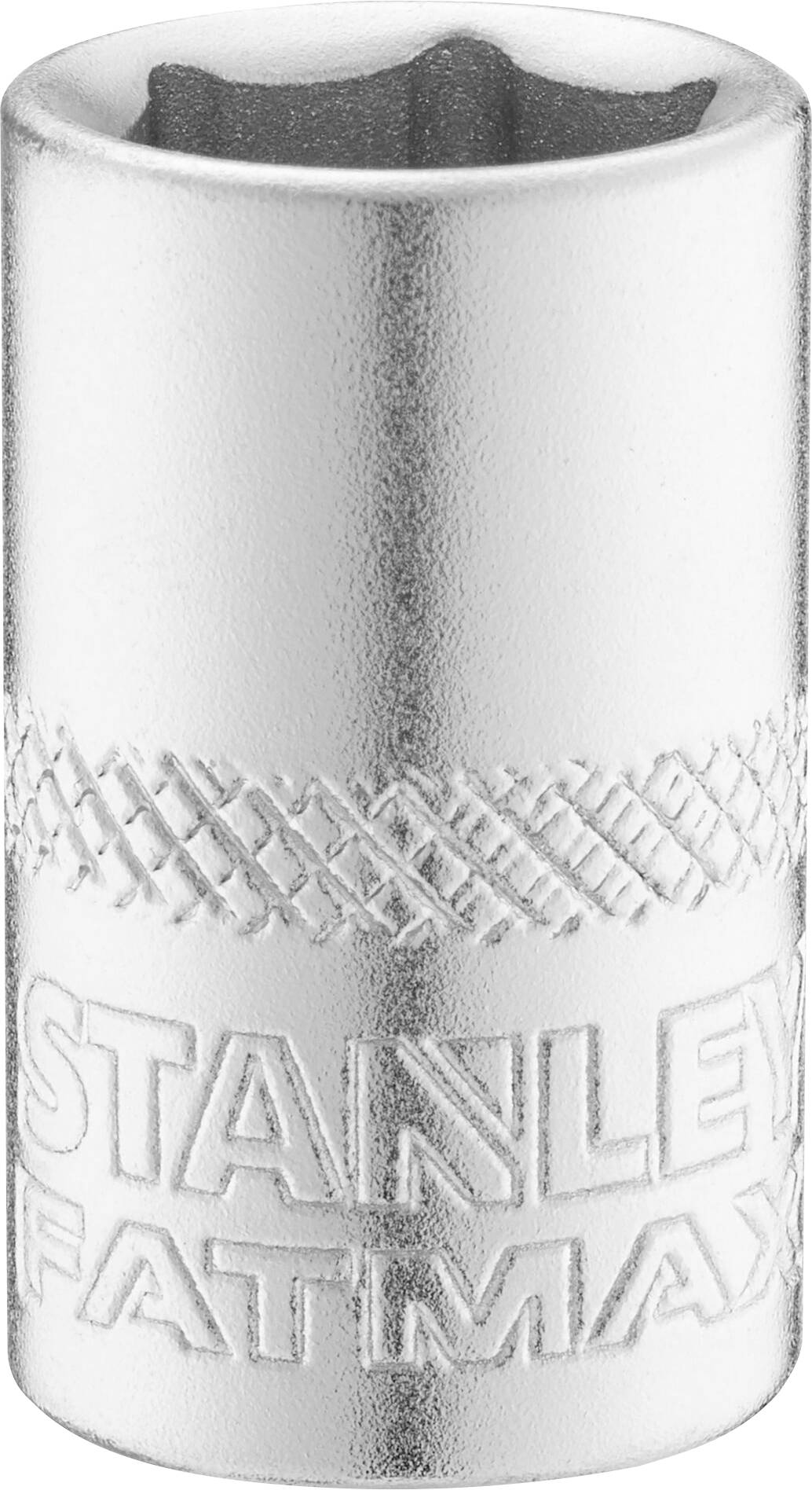 Dado a forma cilindrica con logo 'Stanley FatMax', design robusto, adatto per utensili professionali.