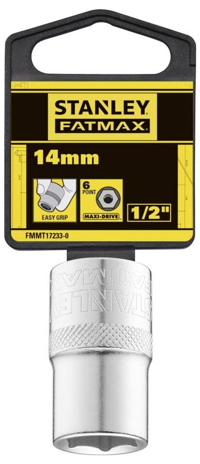Chiave a bussola, 14 mm, Stanley FatMax, confezione nero-gialla, facile da impugnare, sistema a 6 punti, 1/2 pollice, Modello FMMT17223-0.