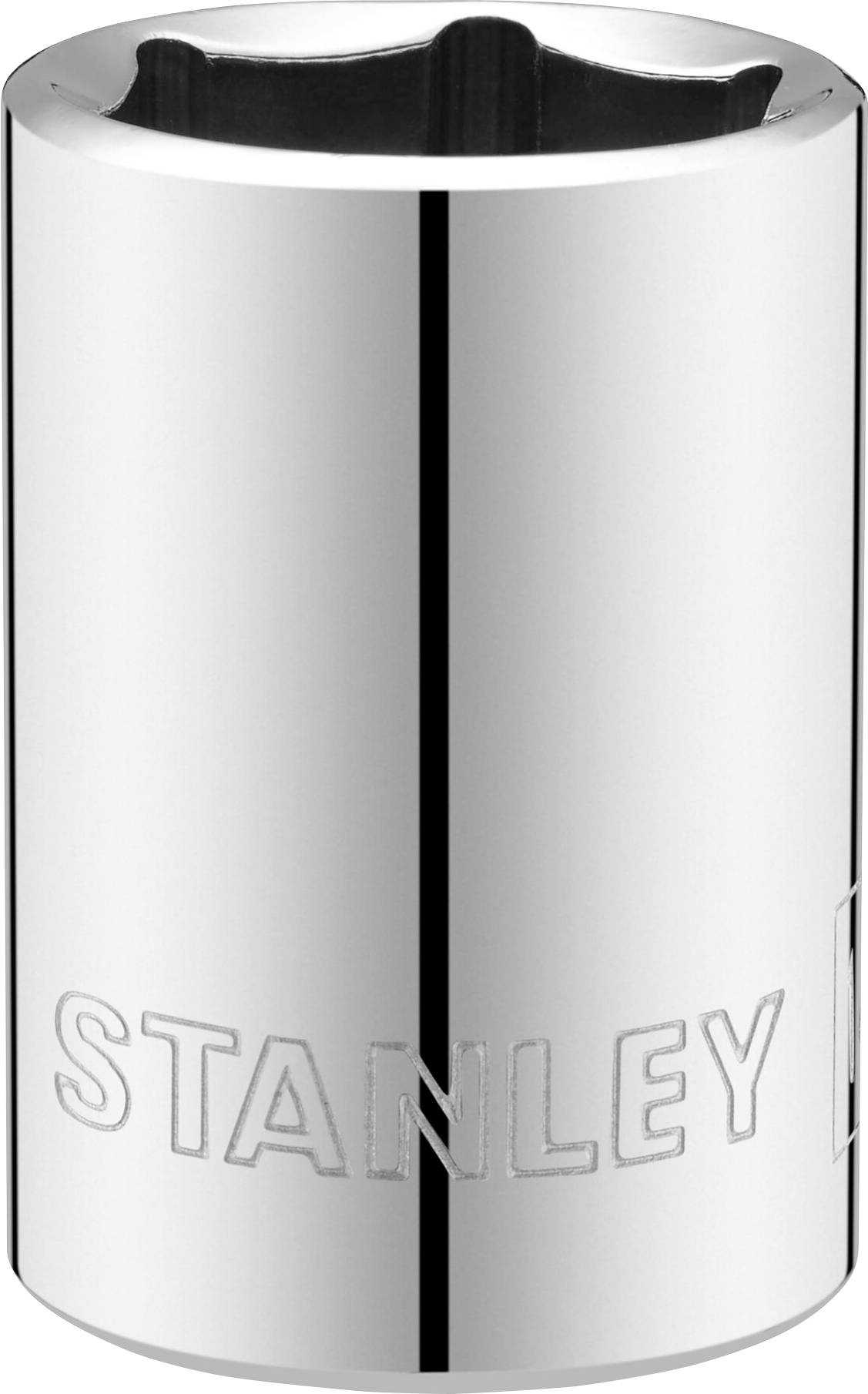 Chiave a bussola con rivestimento cromato lucido e la scritta 'Stanley' sul lato.