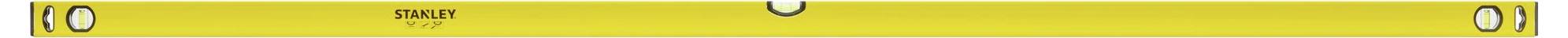 Un livello a bolla giallo con due bolle visibili che indicano se una superficie è orizzontale.