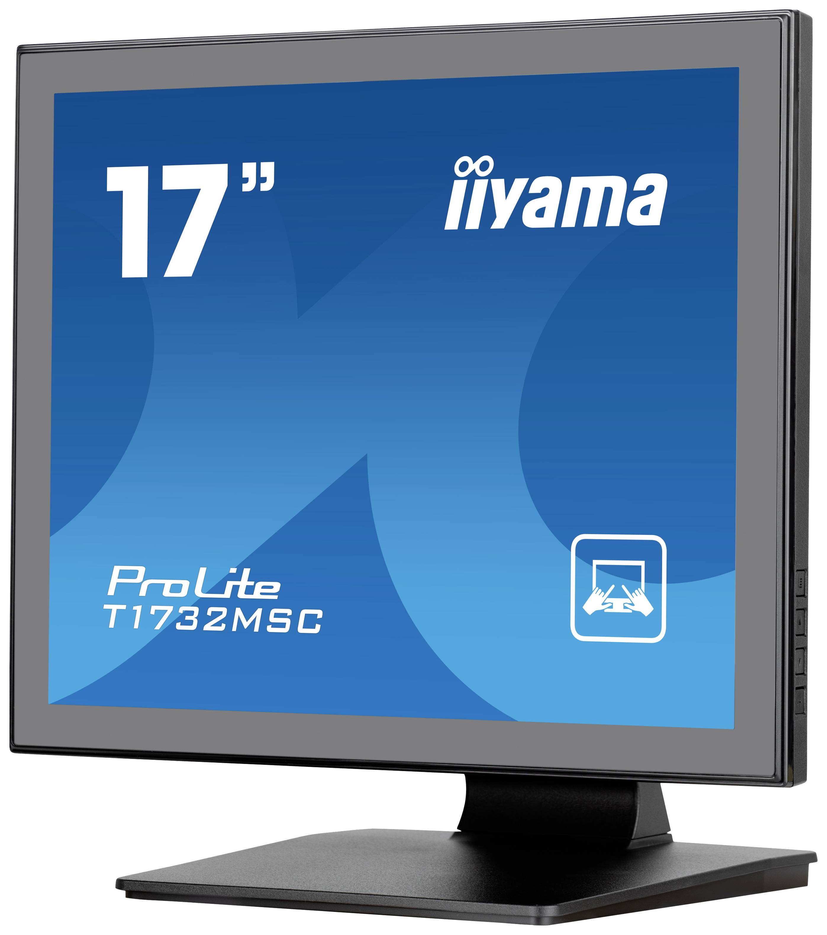 Un monitor da 17 pollici del modello 'ProLite T1732MSC' di iiyama con cornice nera.