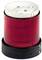 Luce di avvertimento rossa in forma cilindrica su base nera, idonea per applicazioni industriali di segnalazione visiva.